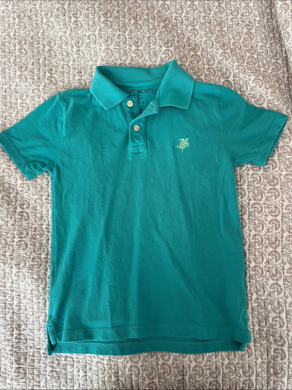 Crewcuts Teal Short-Sleeve Polo with Embroidered Logo